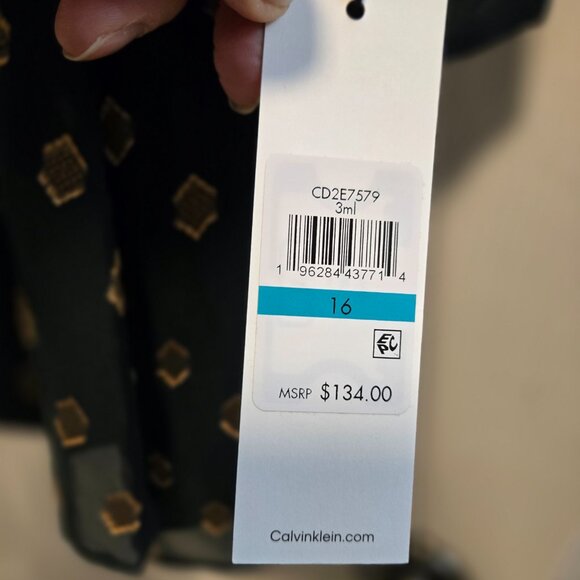 Calvin Klein Illusion-Sleeve A-Line Dress NWT size 16 - Picture 11 of 12